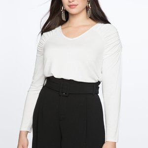 NWT Gathered Shoulder Long Sleeve Tee